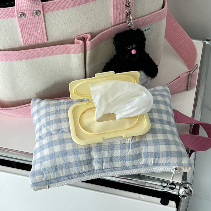 チェック柄ウェットティッシュケース