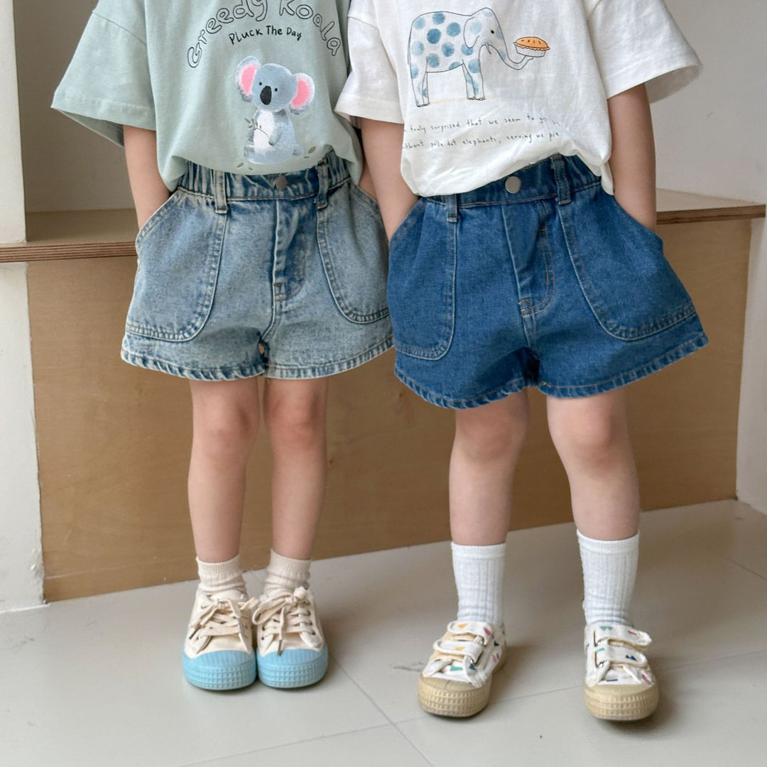 【80-150】カジュアルデニムショートパンツ