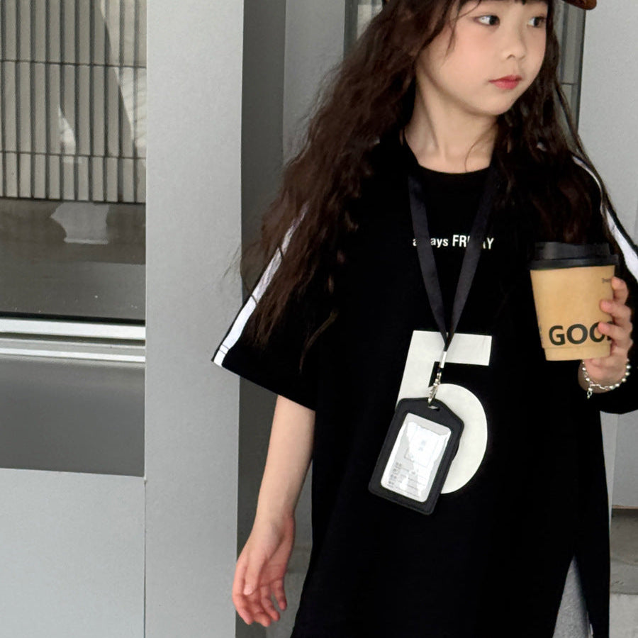 【100-150】サイドラインオーバーサイズTシャツ