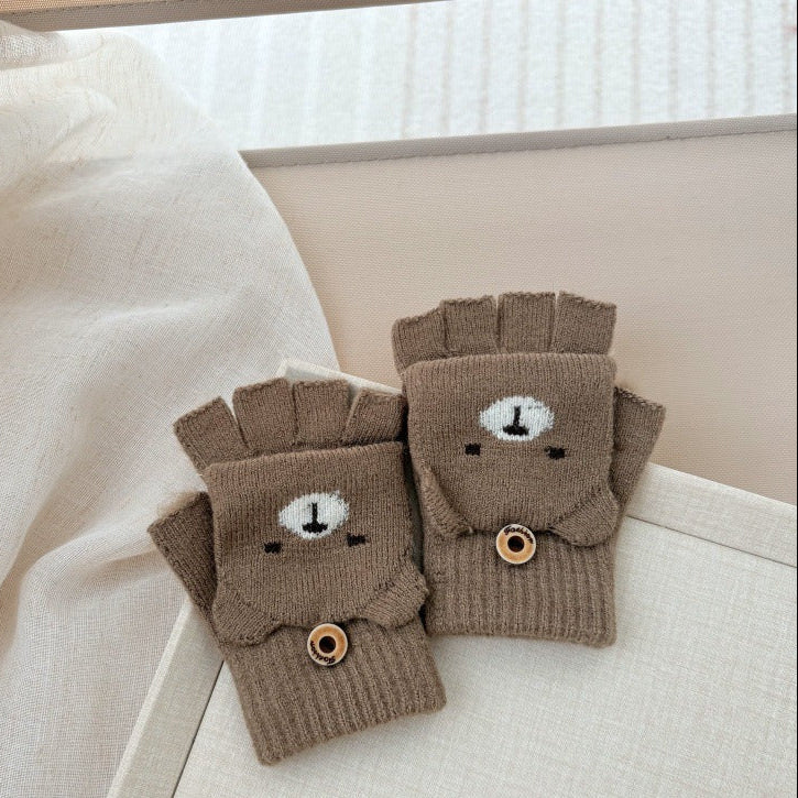【2Y-4Y】アニマル顔指出しニットグローブ