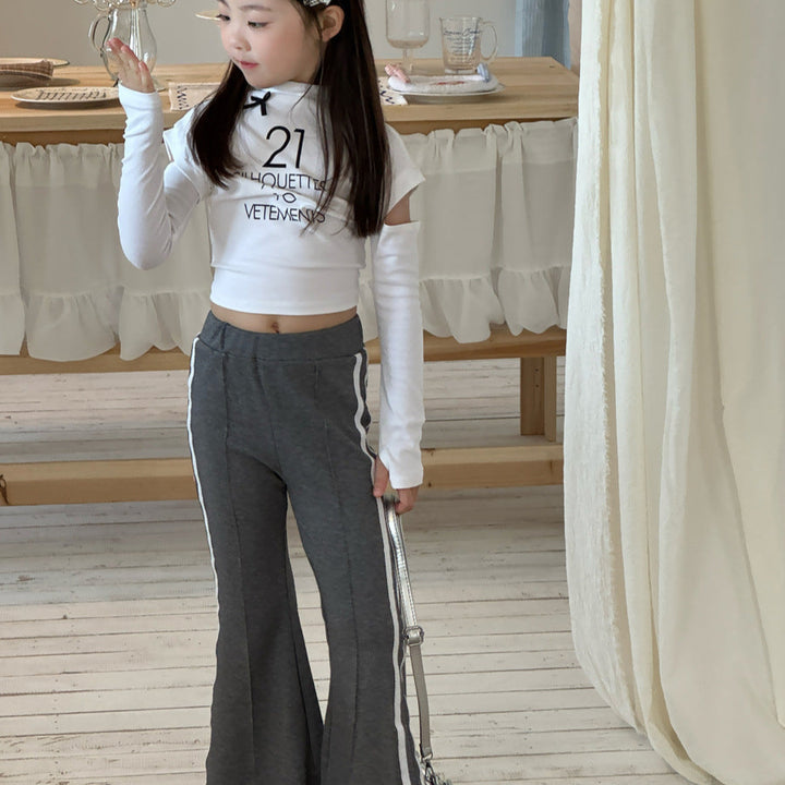 【90-150】サイドラインフレアパンツ