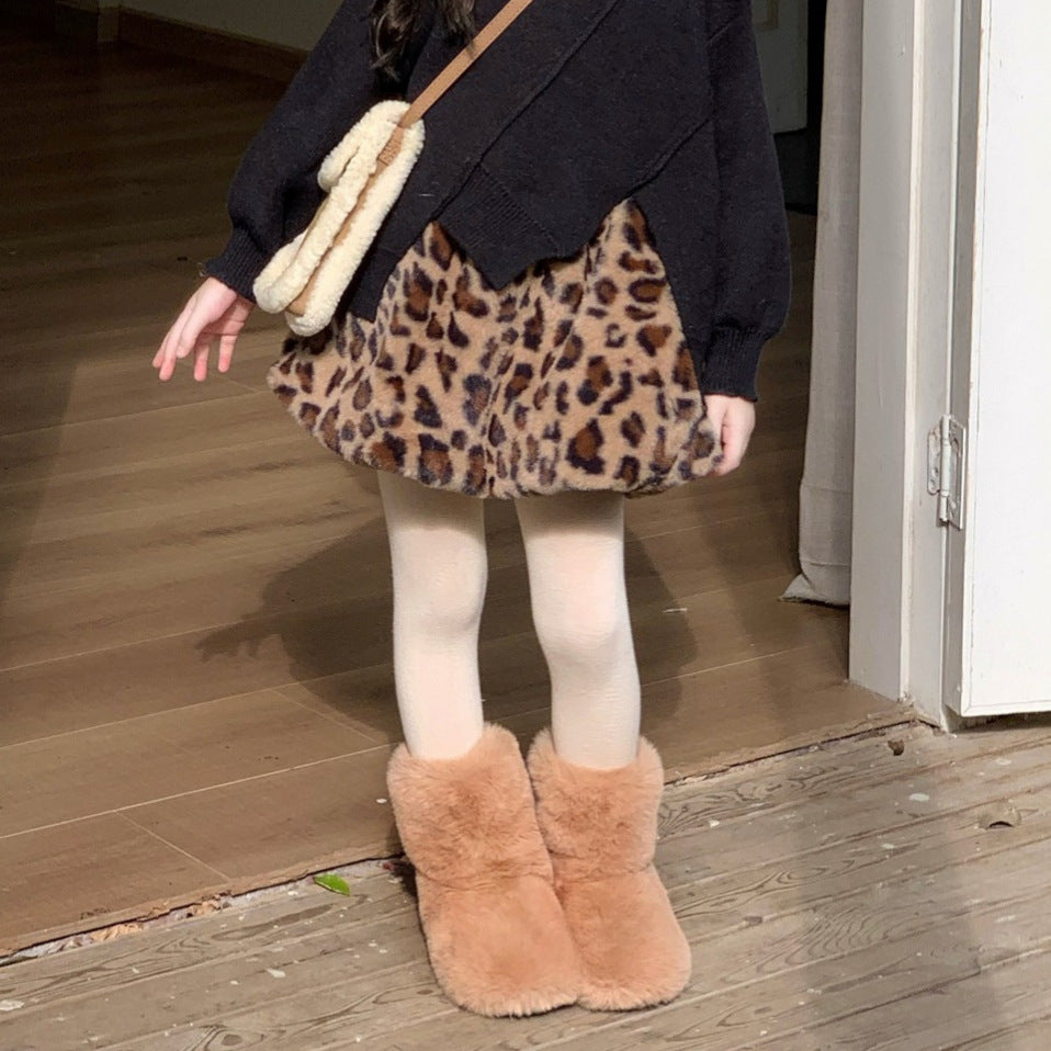 【90-140】レオパード柄ミニスカート