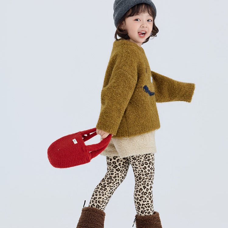 【90-150】レオパード柄あったかレギンス