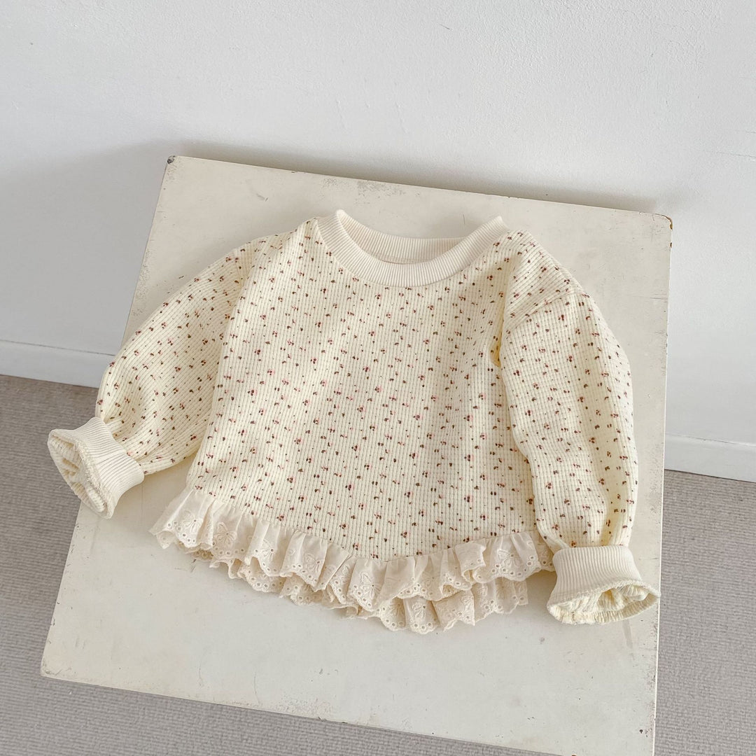 【73-110】レースヘムワッフルセットアップ