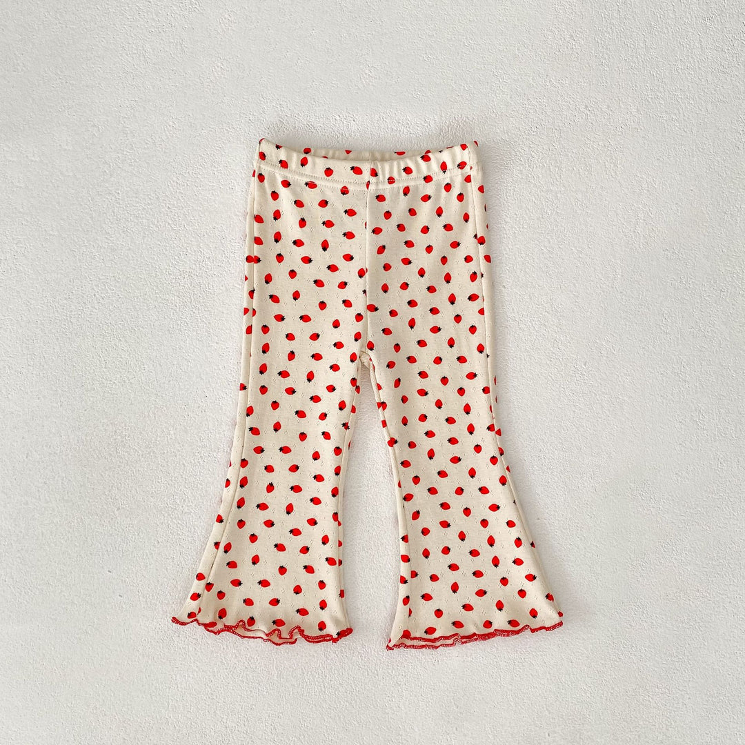 【73-110】パターンプリントフレアロングパンツ