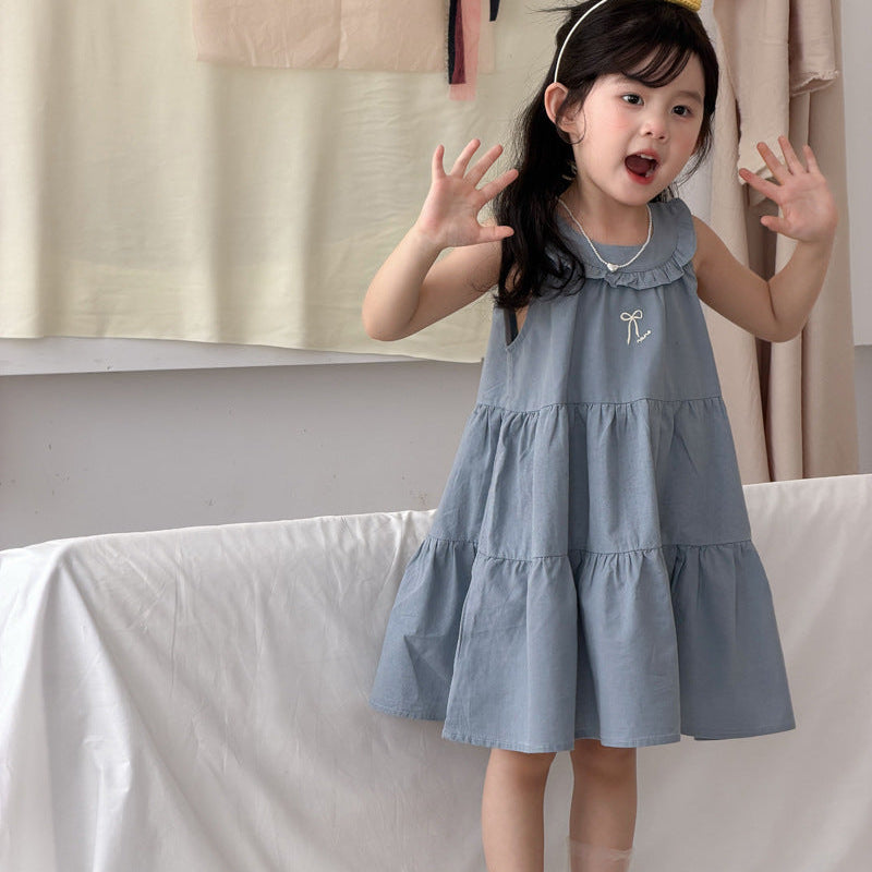 【90-140】ティアードノースリーブワンピース