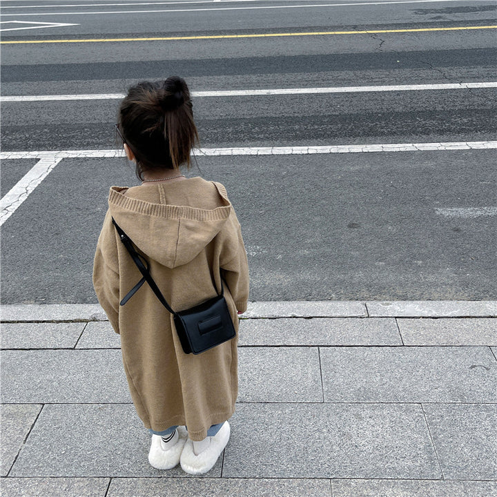 【90-140】フーディーニットロングカーディガン