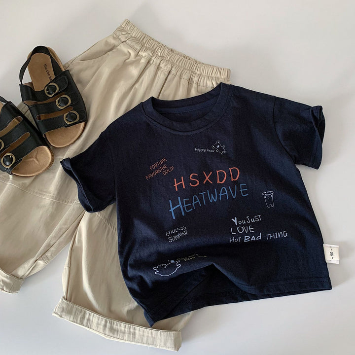 【90-140】レタープリントTシャツ