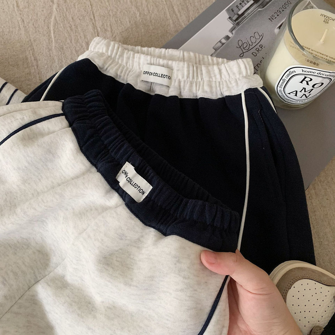 【90-140】ラインデザインあったかロングパンツ