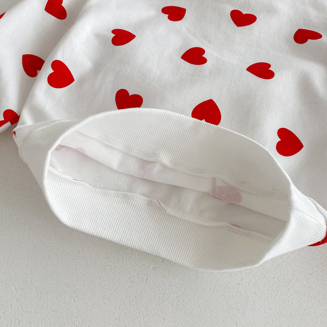 【80-130】ハート柄スウェットセットアップ