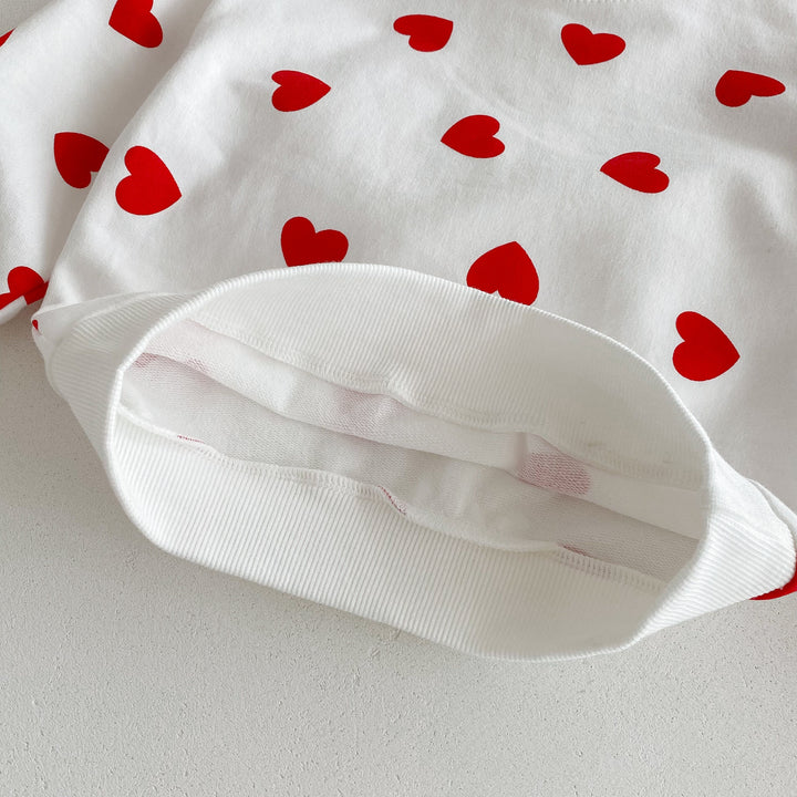 【80-130】ハート柄スウェットセットアップ