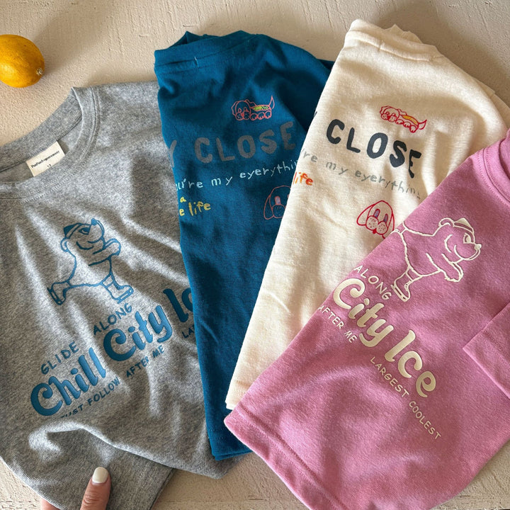 【90-140】ロゴ＆bear Tシャツ