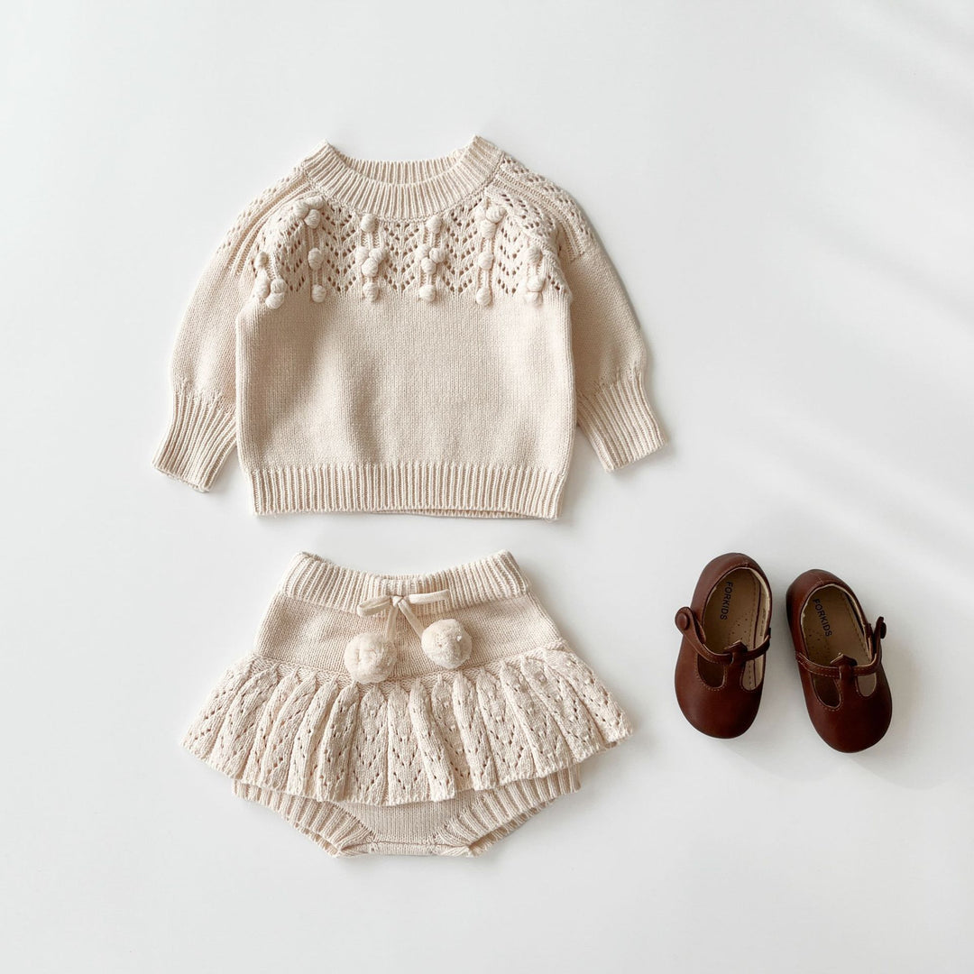 【73-100】かぎ編みポンポンセーター