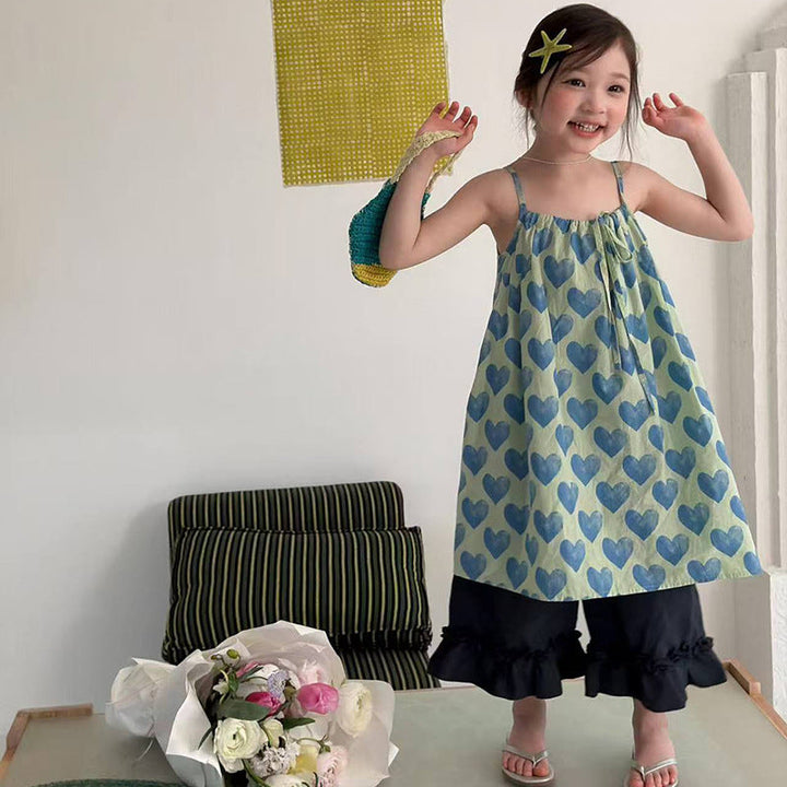 【90-140】ハート柄キャミソールワンピース