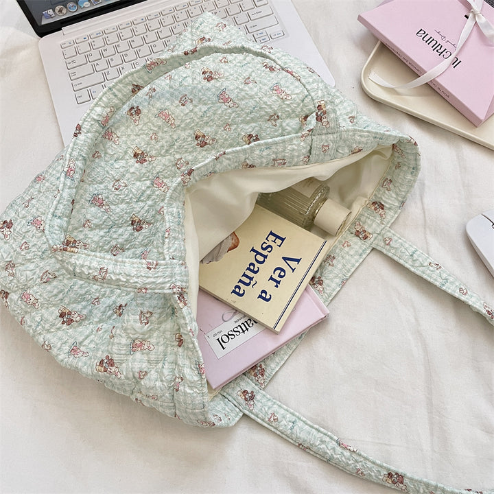 パターンプリントキルティングバッグ