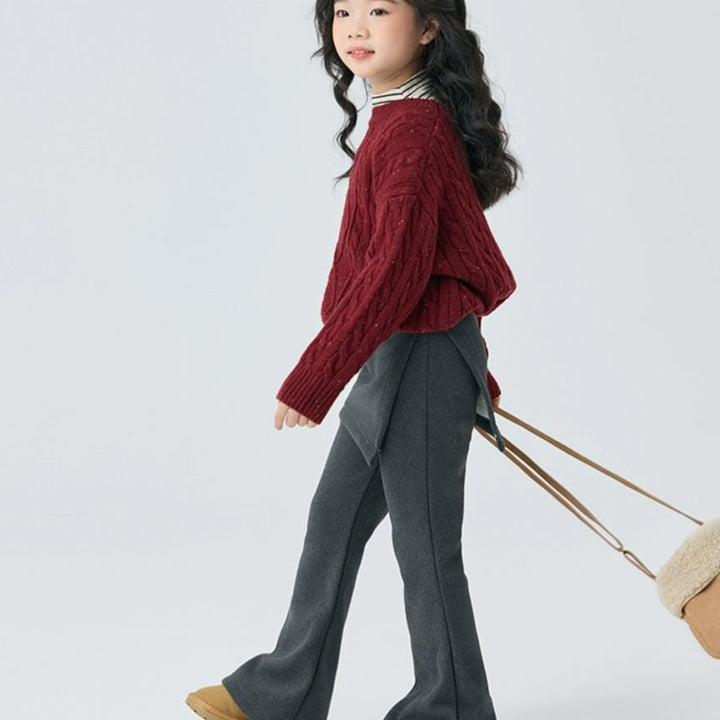 【110-150】レイヤード風フレアパンツ