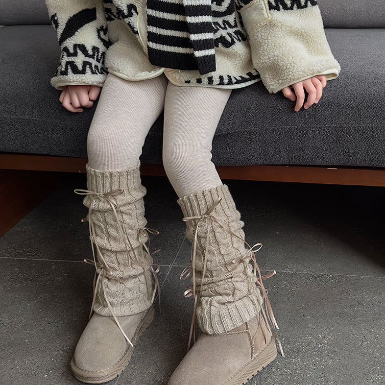 【90-150】リボンレッグウォーマーレギンス