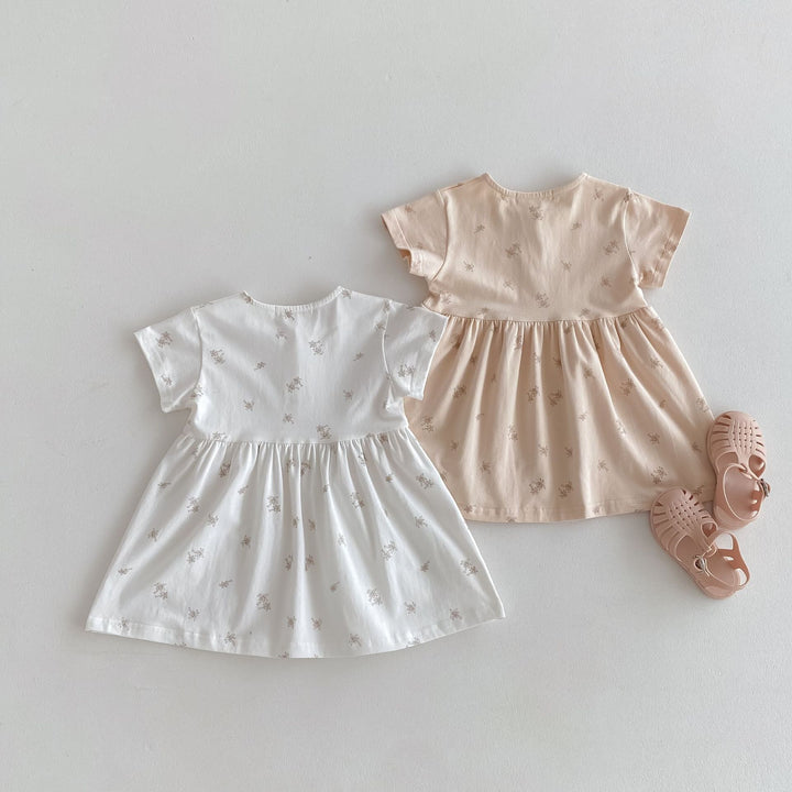 【80-130】パームツリー半袖ワンピース