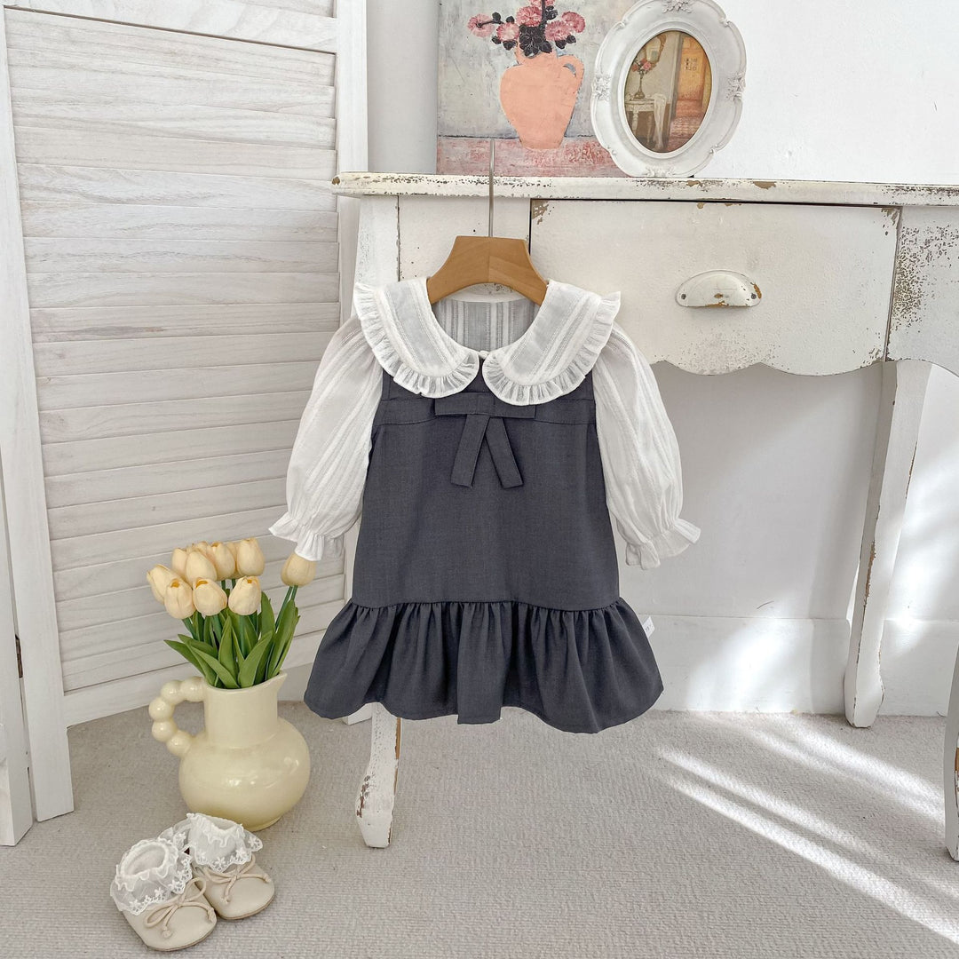 【73-120】フロントリボンデザイン切替ワンピース