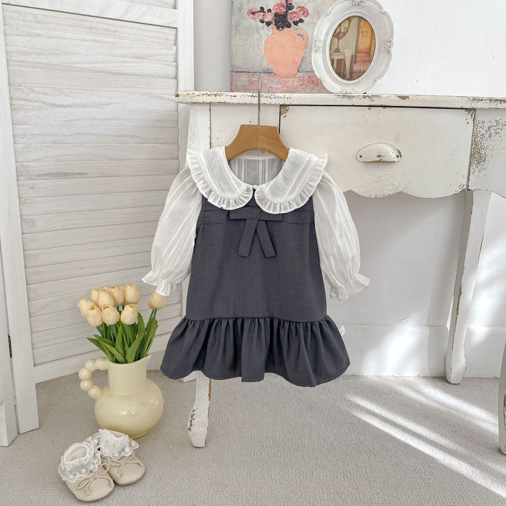 【73-120】フロントリボンデザイン切替ワンピース