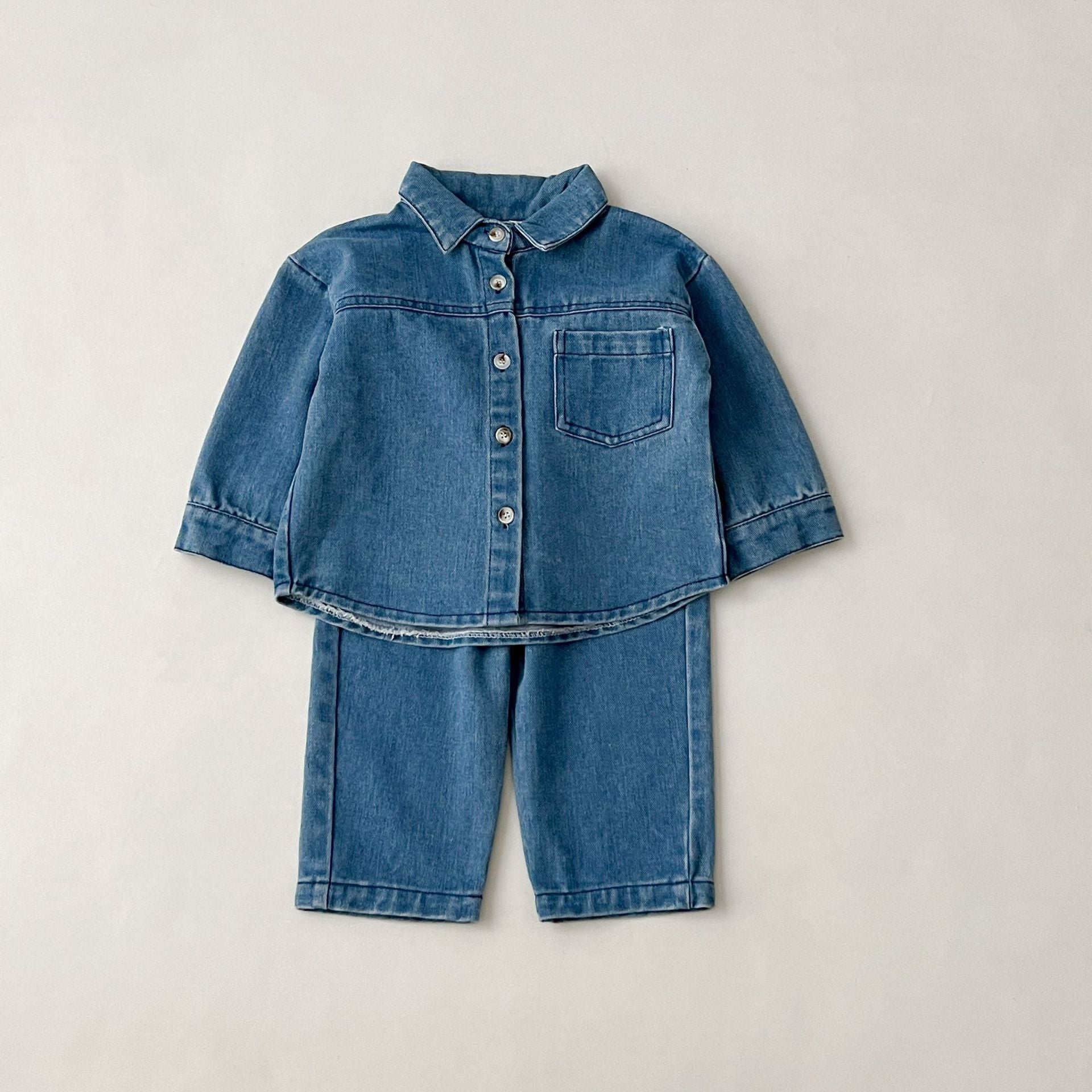 【F】Toironier デニム セットアップ ブルー 80‐130】デニムセットアップ｜ELMO-こども服エルモ- – こども服ELMO