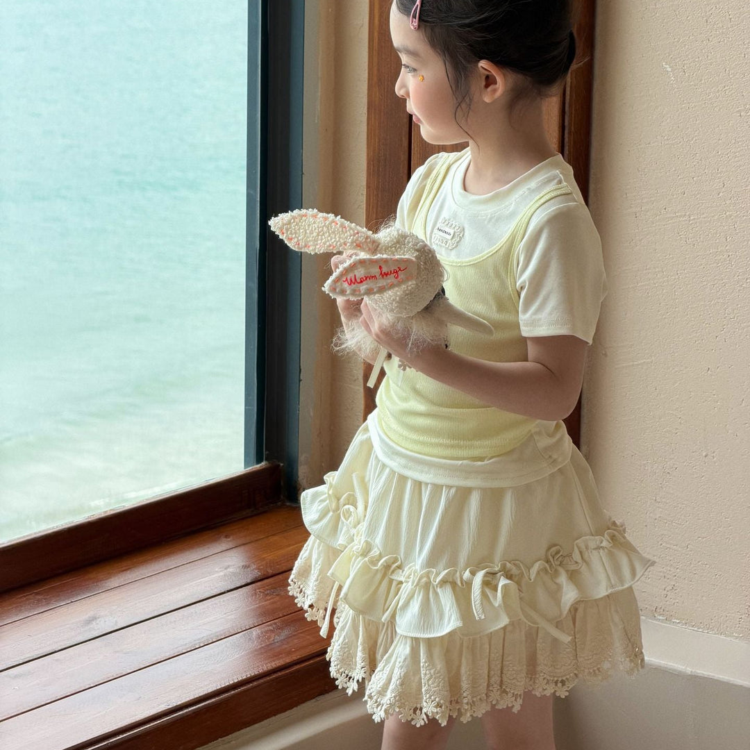 【90-150】フリル＆レースデザインスカート