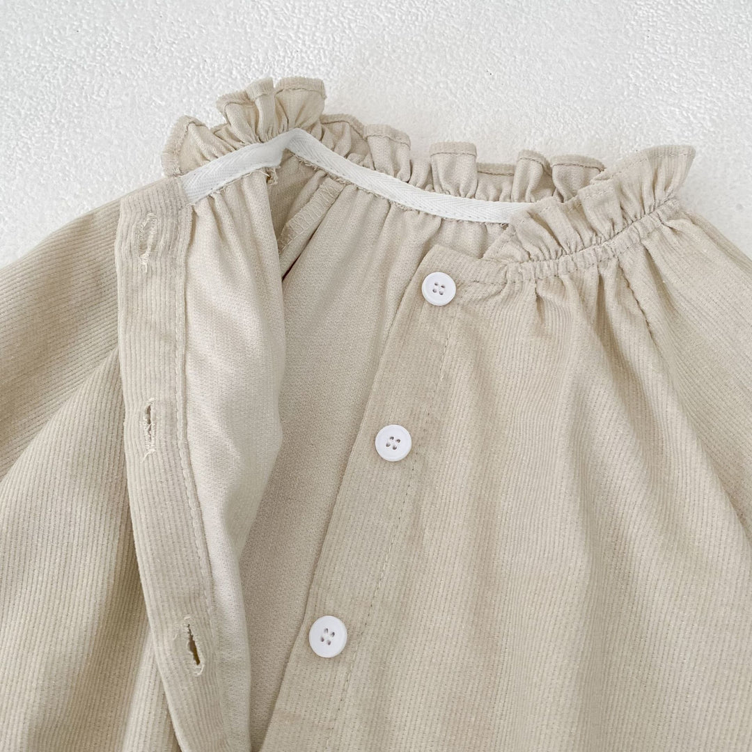 【73-90】袖刺繍長袖ロンパース