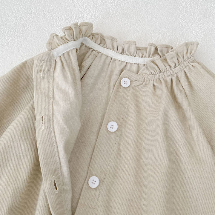 【73-90】袖刺繍長袖ロンパース