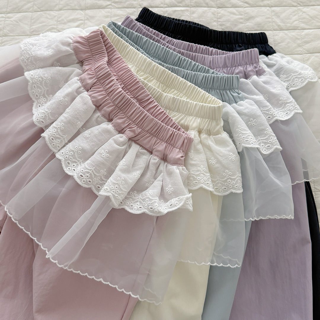 【90-150】レースデザインロングパンツ