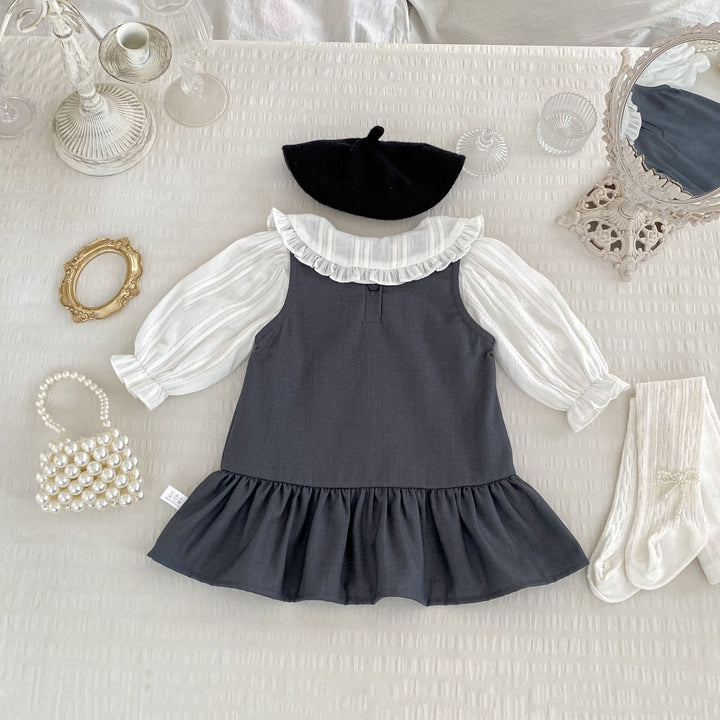 【73-120】フロントリボンデザイン切替ワンピース