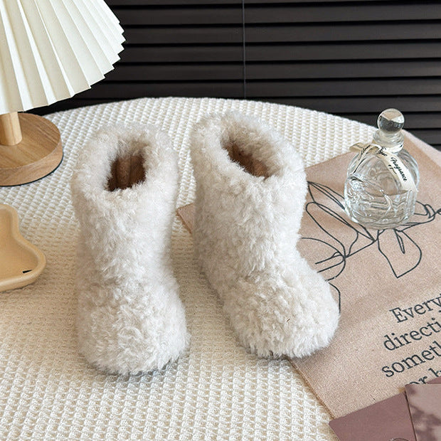 【13.5-21.0】ふわもこショートブーツ