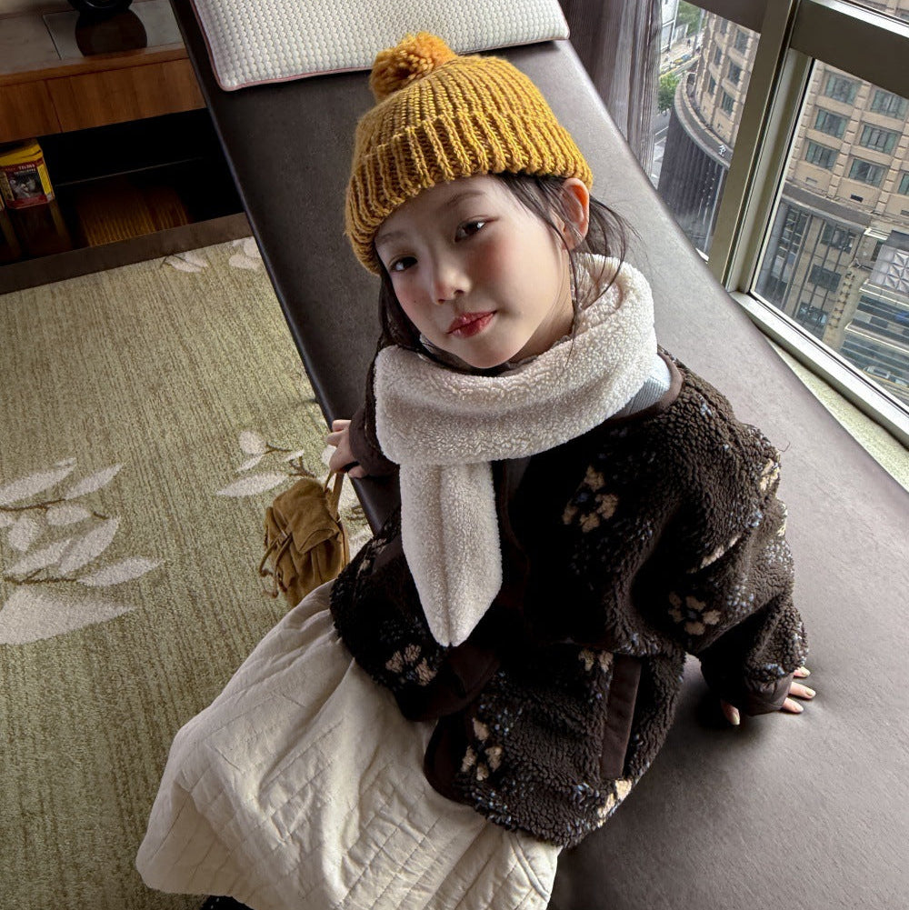 【100-150】花柄ボアジャケット