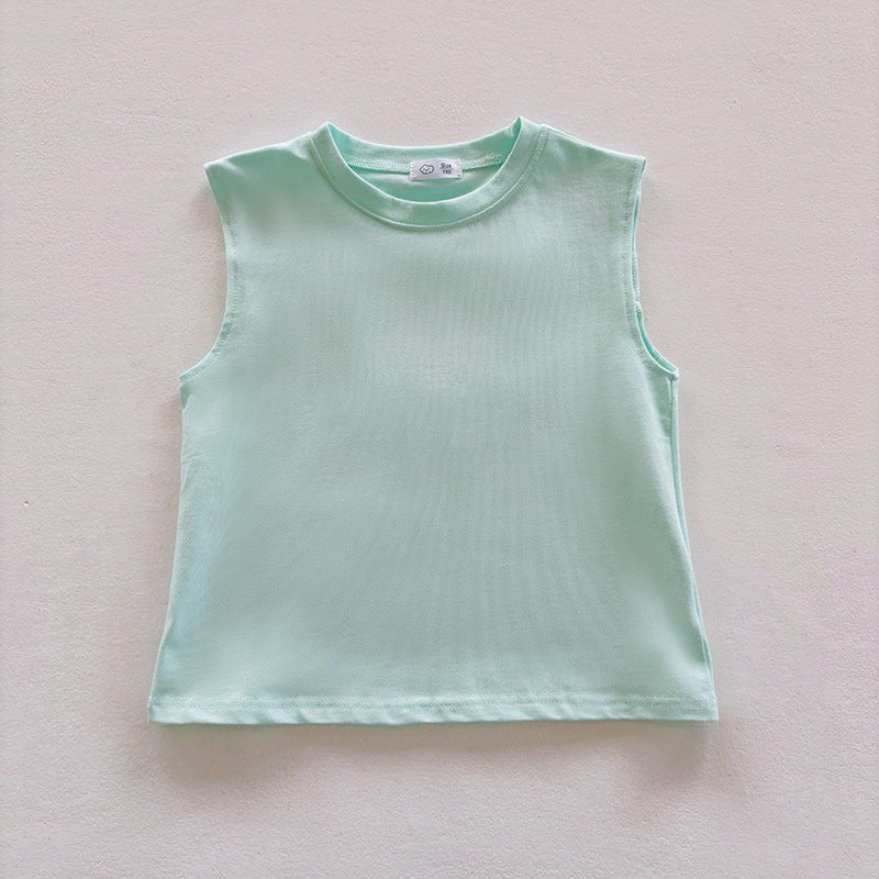 【90-140】バックオープンノースリーブTシャツ
