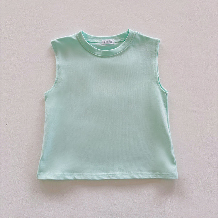 【90-140】バックオープンノースリーブTシャツ