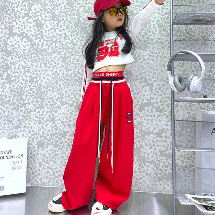 【110-150】ウエストデザインロングパンツ