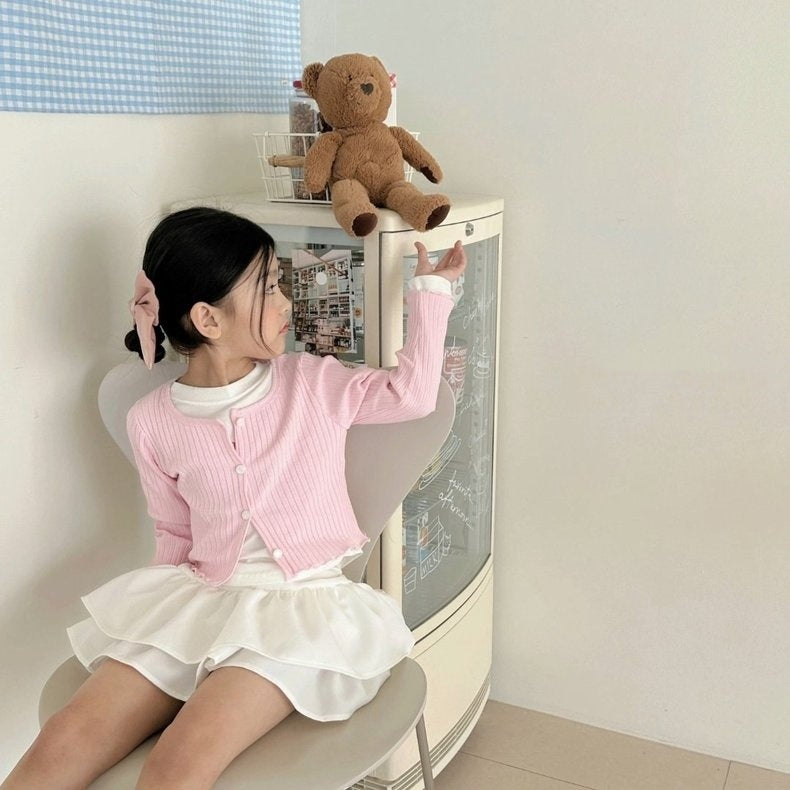 【73-120】リブメロウショートカーディガン