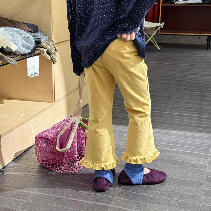 【80-130】フリルヘムロングパンツ