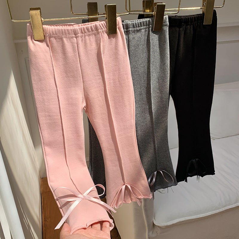 【90-150】裾リボンメロウフレアパンツ