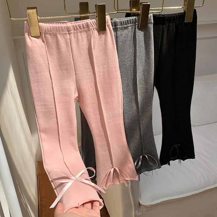 【90-150】裾リボンメロウフレアパンツ