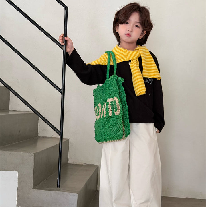 【90-150】英字デザインカジュアルロンT