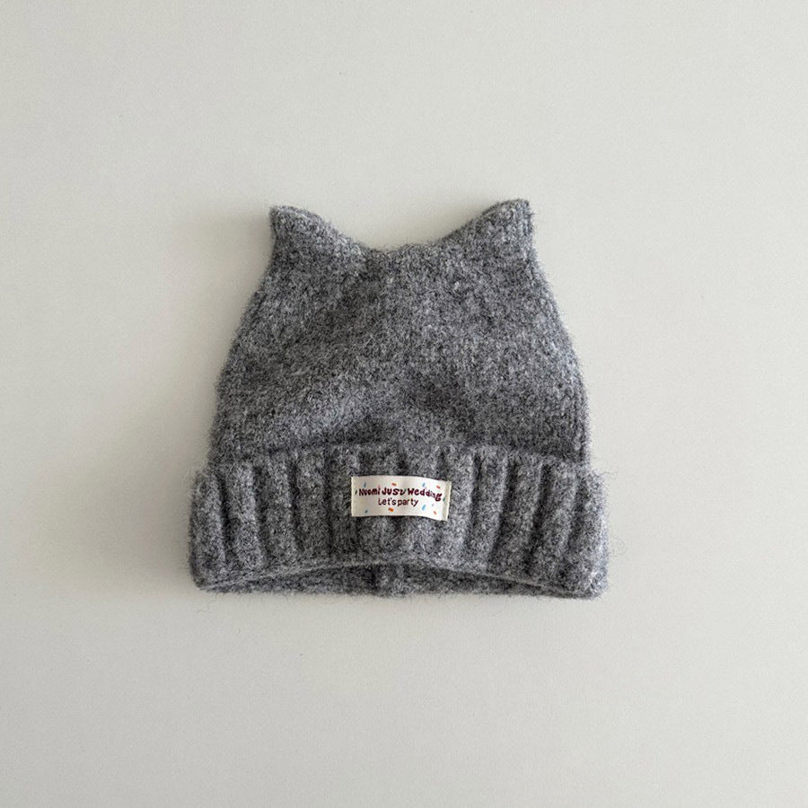【48-52cm】ねこ耳あったかニット帽