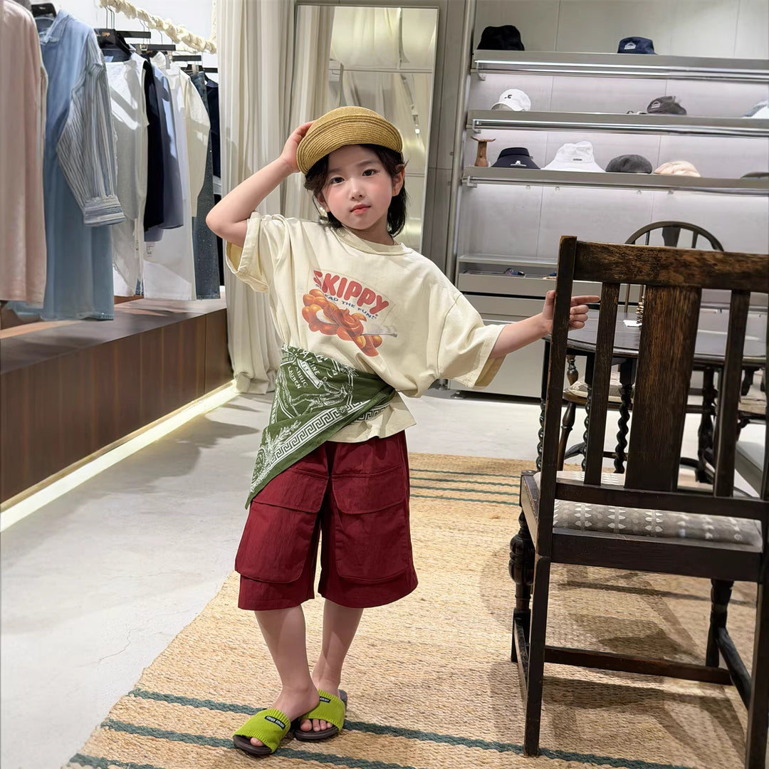 【90-150】フロントプリントTシャツ