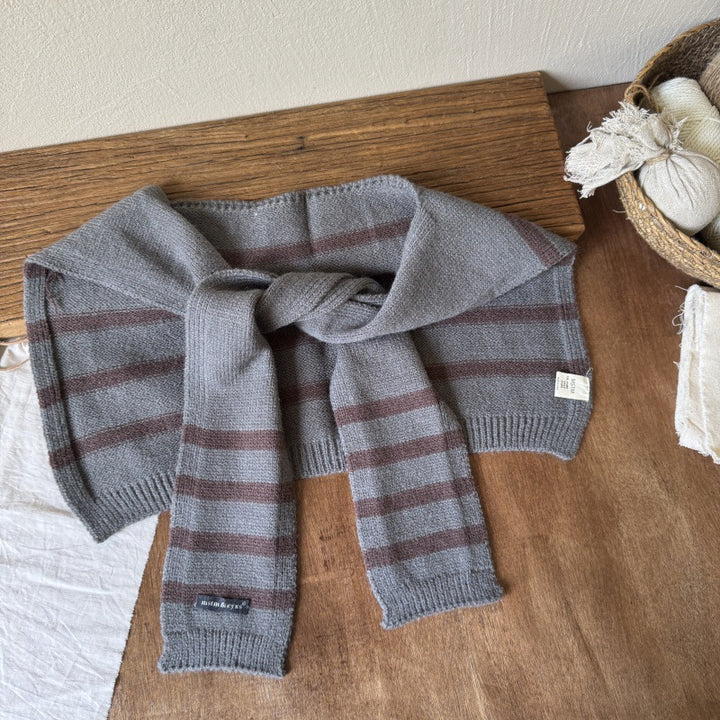 【2Y-10Y】ボーダー柄ニットショール