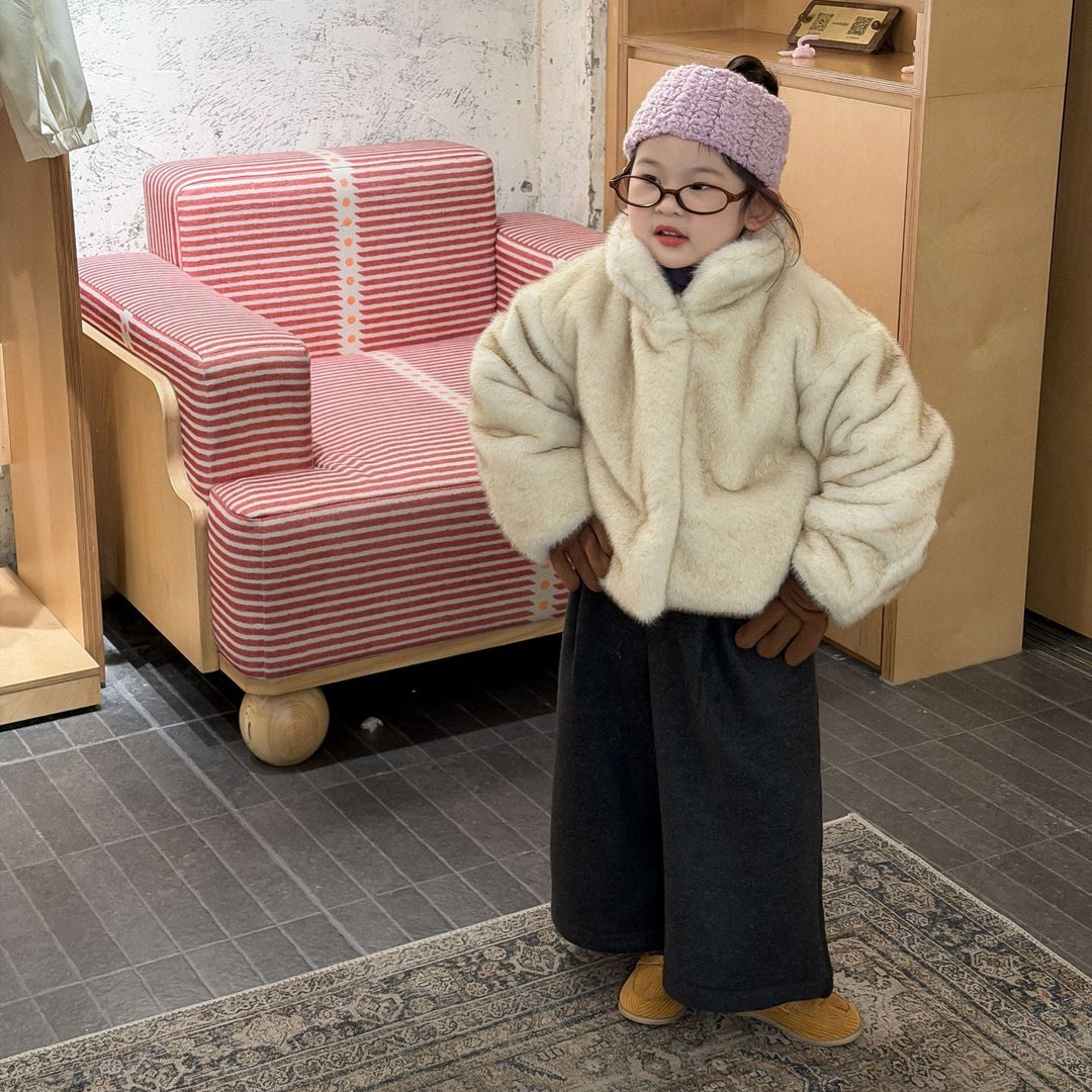 【90-140】スタンドカラーフェイクファージャケット