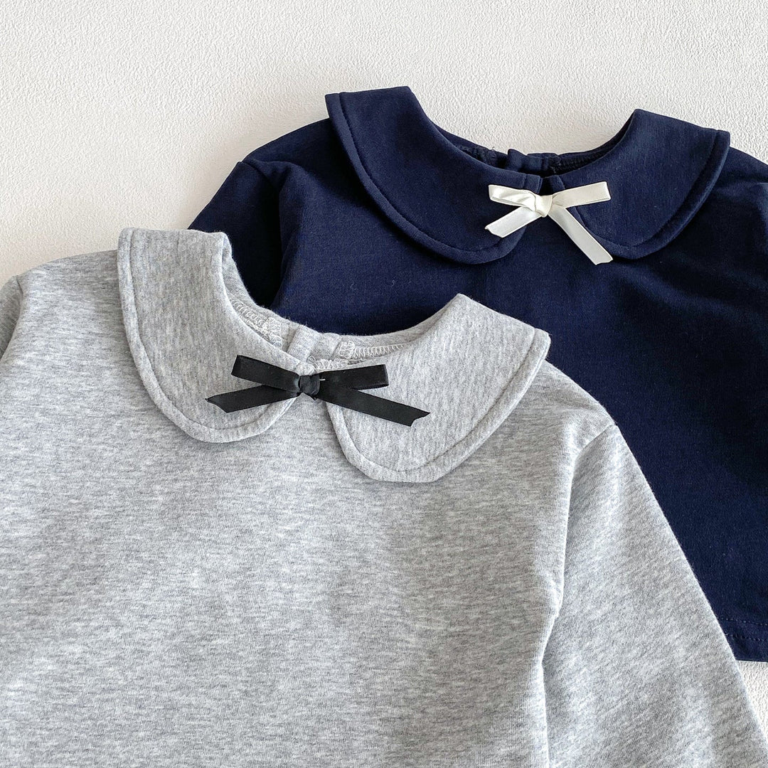 【73-110】ワンポイントリボントップス×スカートセット