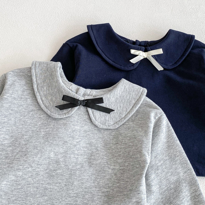 【73-110】ワンポイントリボントップス×スカートセット