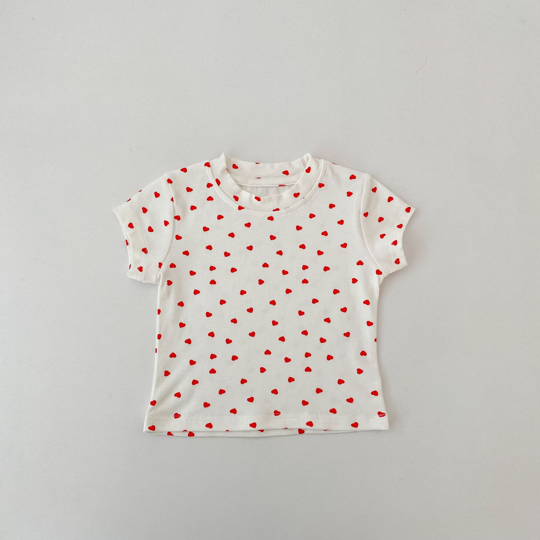 【73-130】ハート柄ベーシックTシャツ