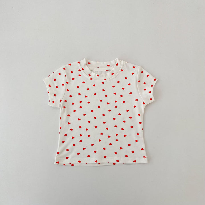 【73-130】ハート柄ベーシックTシャツ