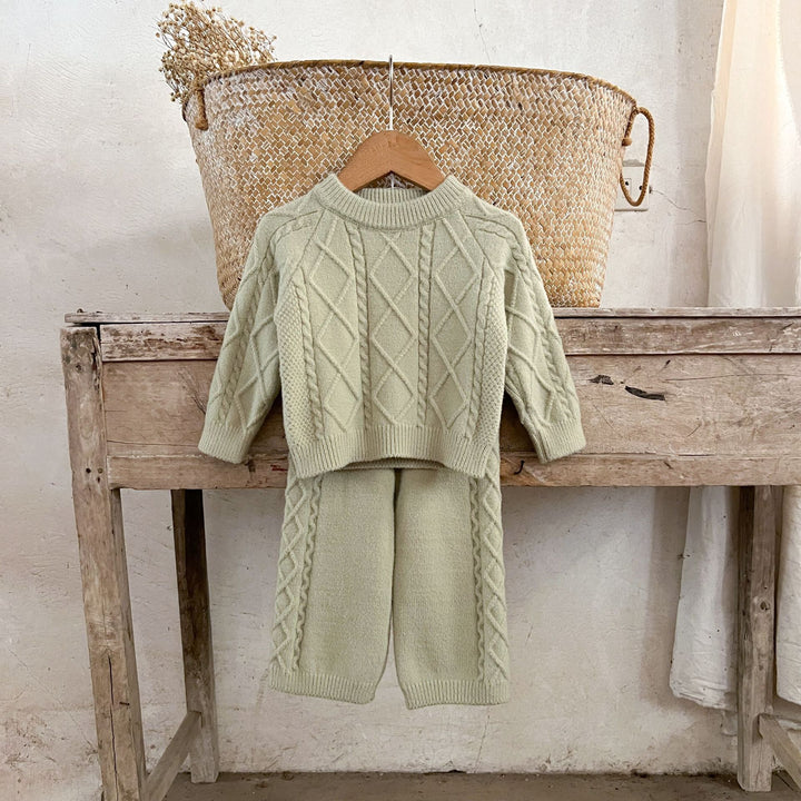 【73-110】アーガイル編みニットセットアップ