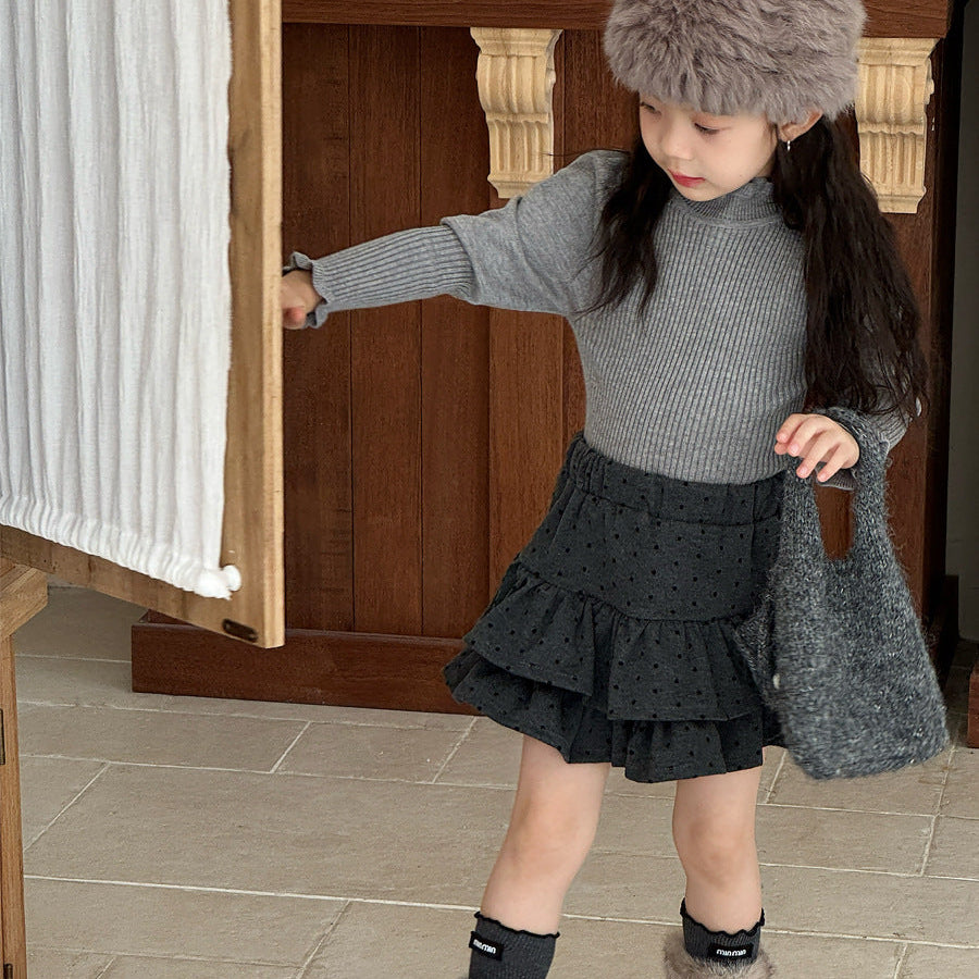 【90-150】パフスリーブハイネックセーター